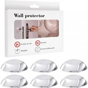 Silicone Door Stop Wall Protector, Shock Absorbent Wall Protectors, 6PC Clear