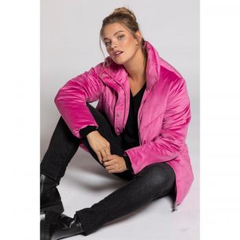 Pink Fully Lined Velvet Quilted Jacket for Plus Size Women, Size 16/18, Ulla Popken