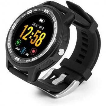 Tecnaxx Smartwatch Unisex Adulto TX‑SW3HR Negro M/L Fitness Tracker GPS Reloj Deportivo Podómetro Pulsómetro