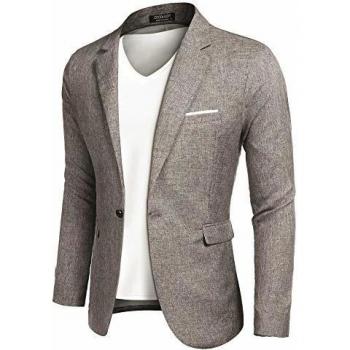 Maxmoda Herren-Jacke Slim Fit, sportlich und lässig, Vordertasche – Khaki, M