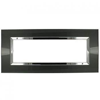 SANDASDON Placca Delux 7M Acciaio Scuro Compatibile Con Vimar Arke