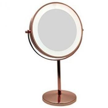 Double‑Side LED Halo Mirror with Rose Gold Finish – Danielle Creations