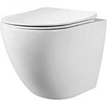 Primaster Wand WC spülrandlos Iota Tiefspüler weiß erhöht inkl. WC-Sitz