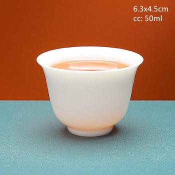 Personal Single-Use Jade White Porcelain Teacup