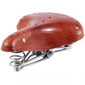 Selle de VTT avec Amorti en Cuir Marron