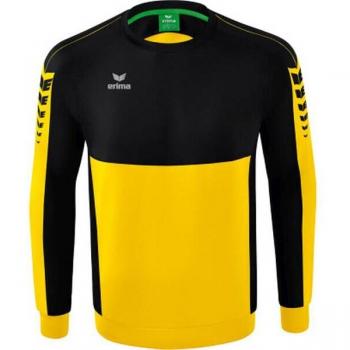 Erima Fleece‑Sweatshirt Kids – Six Wings Design, Gelb/Schwarz, 116