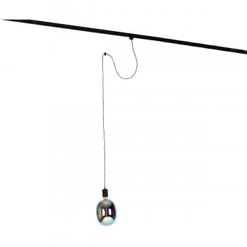 Lámpara colgante negra con riel y luz LED G170