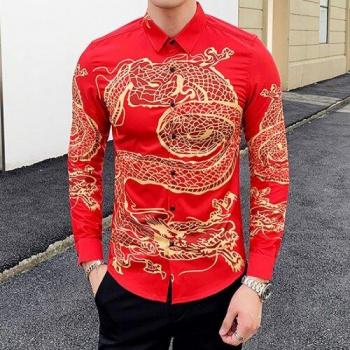 Camisas con Estampado de Dragón