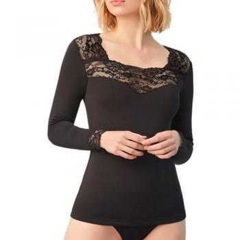 Camiseta Térmica de Mujer Ysabel Mora con Encaje y Manga Larga