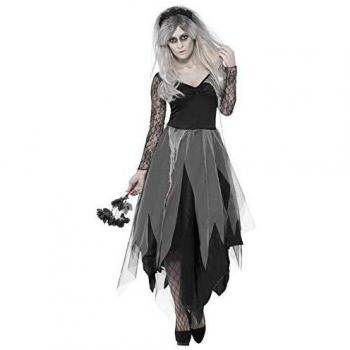 Ladies Graveyard Bride Costume Zombie Corpse Bride Halloween Fancy Dress Large