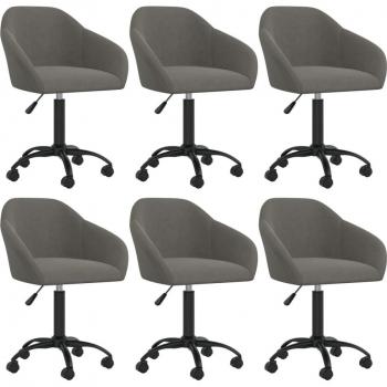 Elegante Esszimmerstühle 6 Stk. mit Drehfunktion Dunkelgrau