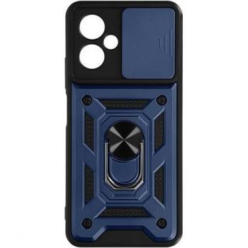 Coque élégante Xiaomi Redmi Note 12 5G, cache caméra et bague de prise vidéo bleue