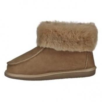Hollert Lammfell Hausschuhe Zugspitze Beige für Damen Größe 36