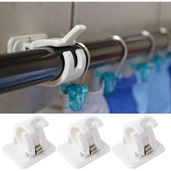 Rideau support GXMA – tringle blanche auto‑adhésive, 2 crochets muraux