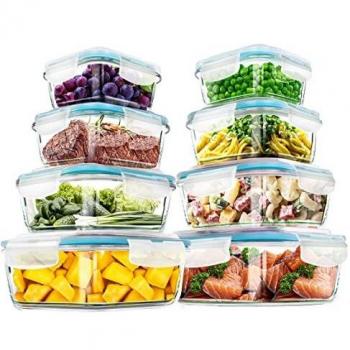 Set di contenitori in vetro per la conservazione degli alimenti KICHLY Senza BPA, approvato dalla FDA e dal FSC