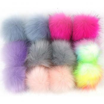 12Pcs 10cm Faux Leather PomPom Balls for Scarf Accessories