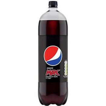 Pepsi Max Maximum Taste No Sugar 2 Litres Soft Drink Pack of 8