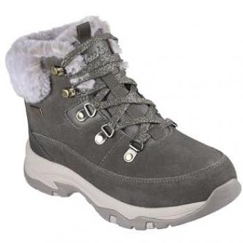 Stivaletti Donna Skechers Trego in Suede Verde Oliva