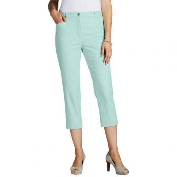 Pantalon de coton slim 7/8, finition vert menthe – ANNA line