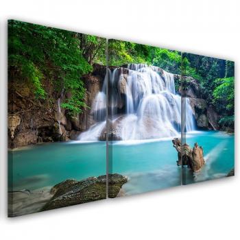 Cuadro de Tres Partes: Montañas y Bosque 60x40