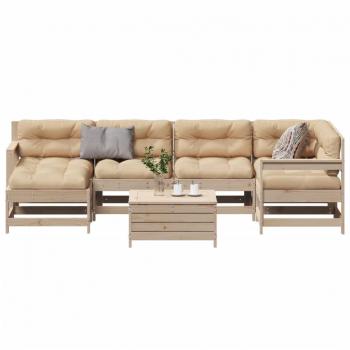 VidaXL Garten‑Lounge‑Set 7‑teil aus Kiefer, komplett mit Kissen
