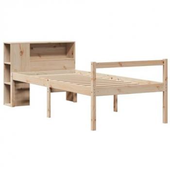 Pine Wood Bookcase Bed without Mattress 100x200 cm