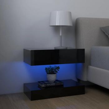 VidaXL Cama 60x35cm Mesa de Cabeceira Contraplacado Preto