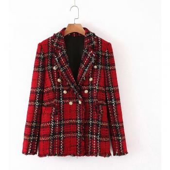 Vestuario de oficina para mujeres, conjunto tweed: blazer clásico + falda ajustada a la cintura