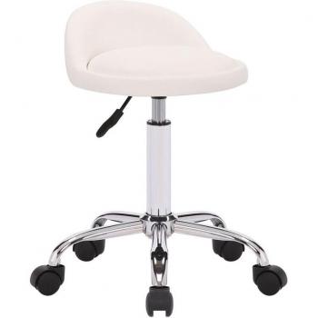 Taburete de Oficina con Ruedas y Asiento Sintético