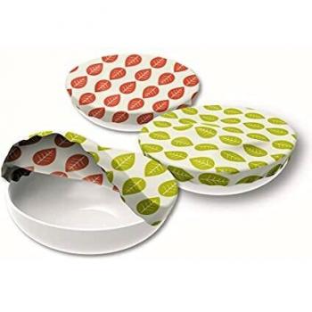 Couvre-bols en coton bio avec motifs verts 19, 22 et 25 cm