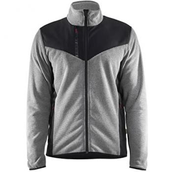 Giacca lavorata a maglia softshell grigio e nero XL