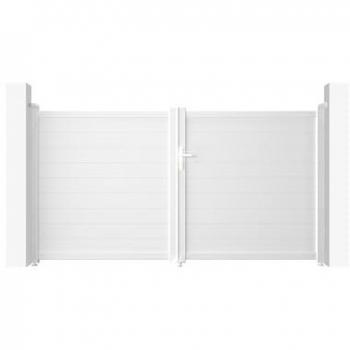 Cancello A Battente Elettrico Bianco Eiger 300x160 con Motore Hicker B200