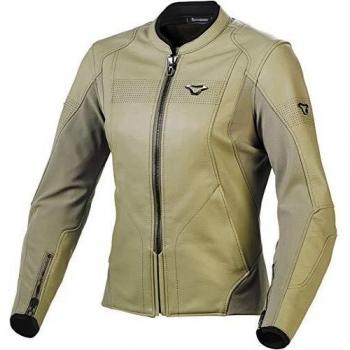Giacca in pelle da moto Macna Tequilla Verde 38 per donna