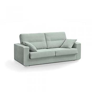 MUEBLIX.COM | Sofa Cama Italiano BOLONIA | Sofas de Salón Modernos | Asientos y Respaldo Espuma | Sofa Tapizado en Tela y Armazon de Madera de Pino | Color Azul