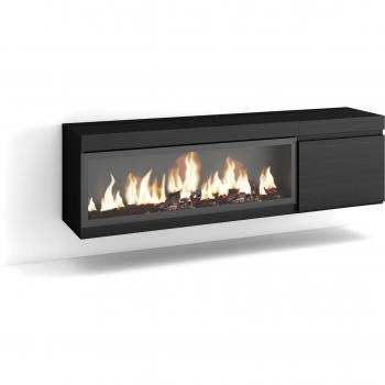 Meuble TV Banc Télé Mural Noir 160