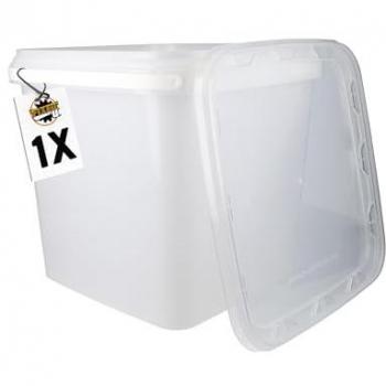 Seau en PP carré, 8,8 L, couleur claire, couvercle assorti