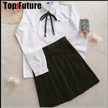 Conjunto de Ropa de Estudiantes con Falda Plisada Negra