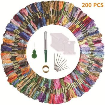 Multicolor Embroidery Floss Skein Kit 50/100/150/200 Random Colors