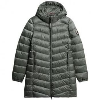 Superdry Damen Kapuzenjacke Fuji Mid Padded grau-blau