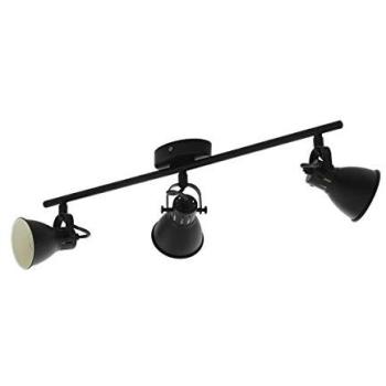 3‑Spot Black Shade Flush Ceiling Lamp (GU10 3.3 W)
