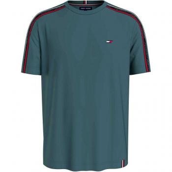 Camiseta Tommy Hilfiger Verde Turquesa con Tape Texturizado