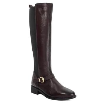 Dune London “Toon” Style Leather Knee Boots in Burgundy – 4F