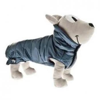 Piumino Blu per Cani con Chiusura a Bottoni 55 cm