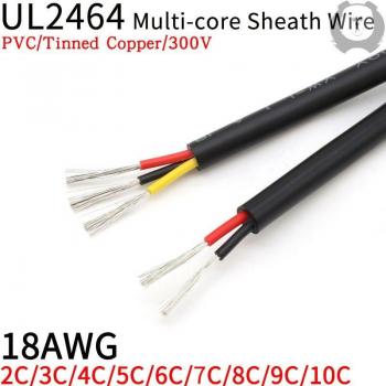 Cable de Línea de Audio 1M 18AWG UL2464 con 2 a 10 Núcleos