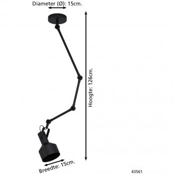 Takeley Black Adjustable Pendant Spotlight