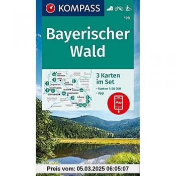KOMPASS Wanderkarte Bayerischer Wald: 3 Wanderkarten 1:50000 im Set inklusive Karte zur offline Verwendung in der KOMPASS-App. Fahrradfahren. Skitouren. (KOMPASS-Wanderkarten, Band 198)