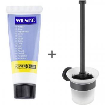 WENKO WC-Garnitur Bosio, Schwarz matt, 2 Stück