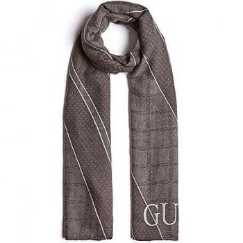 Guess Pashmina Uomo Nera/Grigio Scritte Nero Taglia Unica