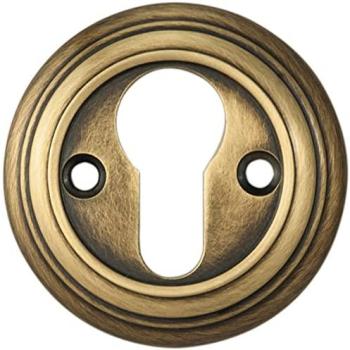 Euro Profile Reeded Bronze Keyhole Escutcheon – 55 mm