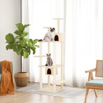 Cream Cat Tree with Sisal Scratching Posts 176 cm